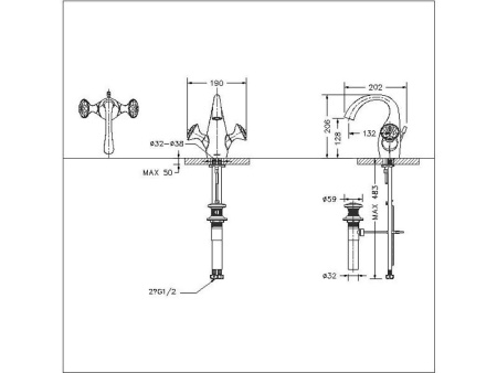 Смеситель для раковины Bravat Swan F14287C-ENG, хром