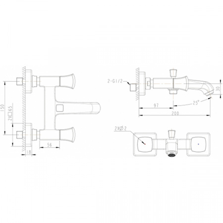 Смеситель для ванны Bravat Whirlpool F678112C-01