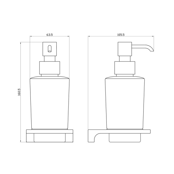 Дозатор мыла WONZON & WOGHAND, Глянцевое золото (WW-9133-LG)