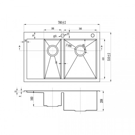 Мойка ZorG INOX Х 5178-2 R