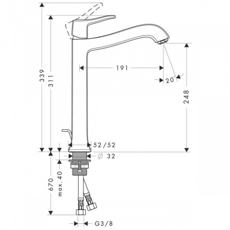 Смеситель для умывальника Hansgrohe 31078000