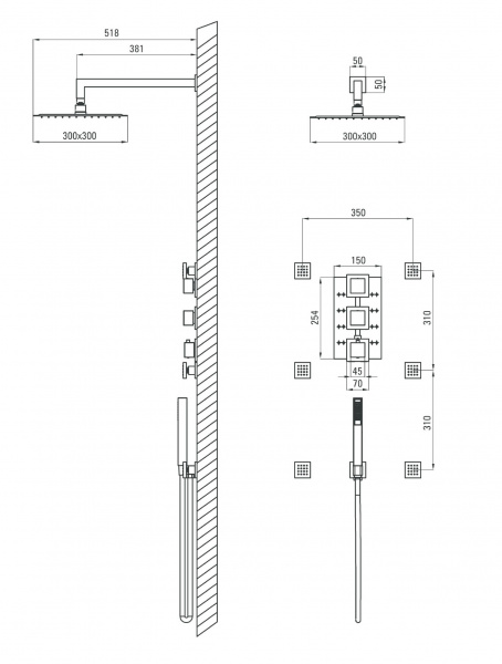 Душевая система Deante Multi-System NAC 090T