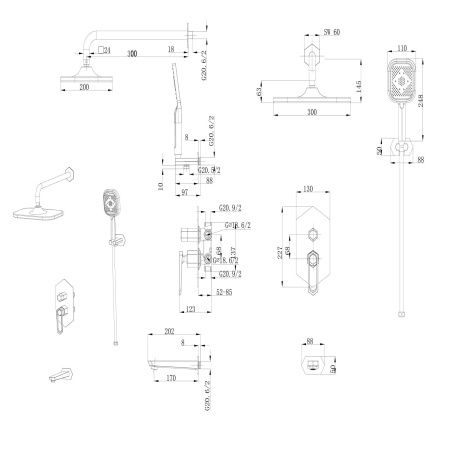 Смеситель Lemark Prizma LM3922C для ванны и душа, встраиваемый