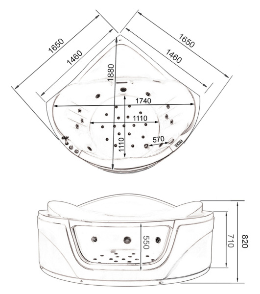 Акриловая ванна Gemy G9247 K