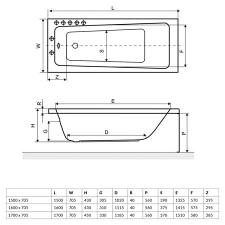 Акриловая ванна Excellent Ava 160x70 WAEX.AVA16WH