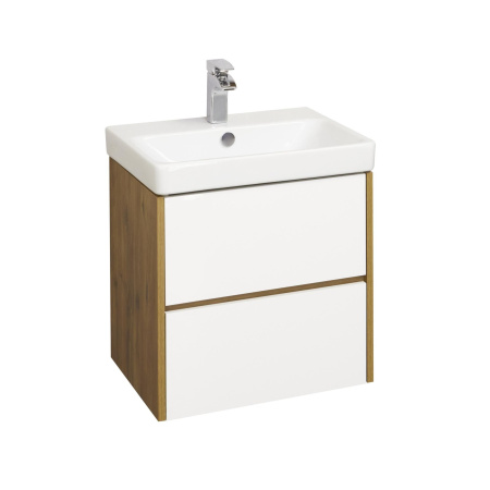 Тумба под раковину AQUATON Сканди 55 белая, дуб рустикальный 1A251701SDZ90