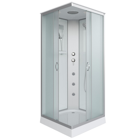 Душевая кабина Niagara Classic NG-1101-14G (90х90х215) низкий поддон(13см),стекло матовое,3 места с полкой