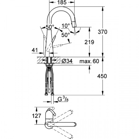 Смеситель для мойки Grohe Zedra 32296000