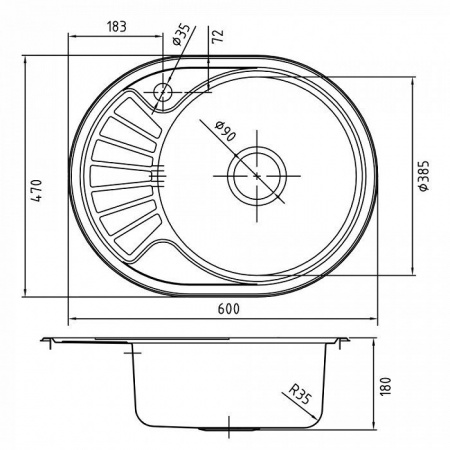 Кухонная мойка IDDIS Suno S SUN60SRi77 60х47