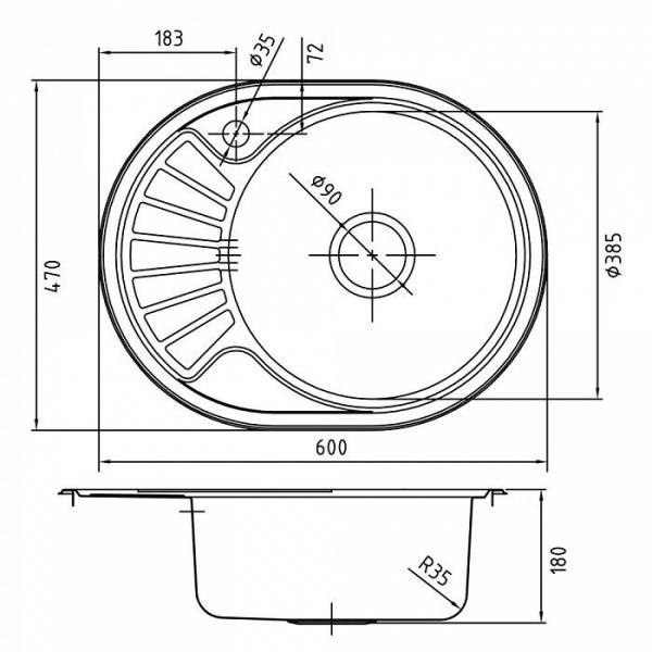 Кухонная мойка IDDIS Suno S SUN60SRi77 60х47