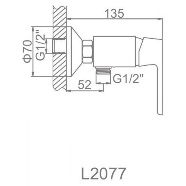 Смеситель для душа Ledeme H77 L2077