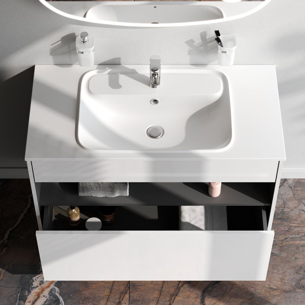 M8FFUX1001WG Func База под раковину AM.PM, 1 ящик (pull-out), 100 см, цвет белый глянец