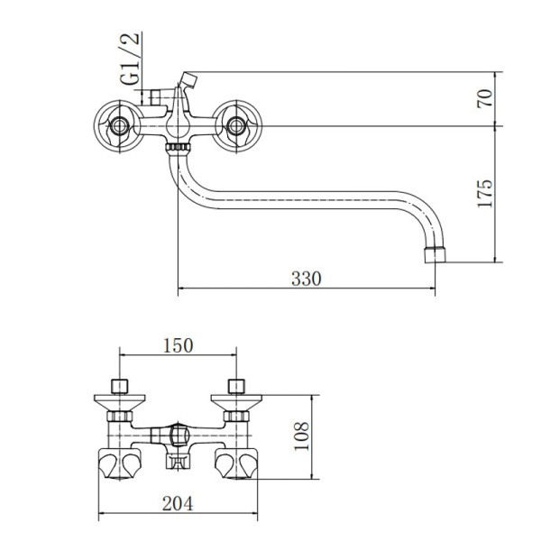 Смеситель для ванны FASHUN A2226-2, хром