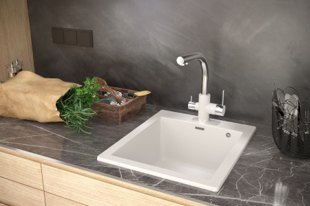 Мойка Paulmark KANTE 50 PM105152-WH 520х510х200 мм, IT-GRANIT, белый