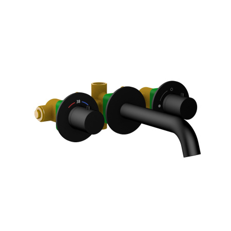 Встраиваемый смеситель для раковины с термостатом TIMO Saona 2381/03SM, черный