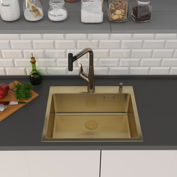 Кухонная мойка Roxen Simple 60 PVD (gold)