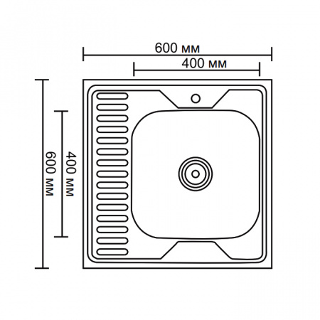 Кухонная мойка Ledeme L96060-R 60x60 глянцевая