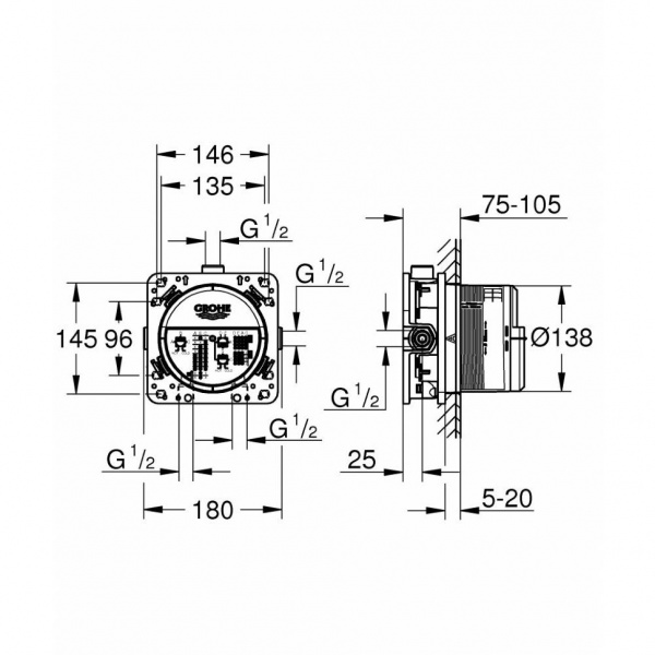 Монтажная коробка Grohe Rapido SmartBox 35600000