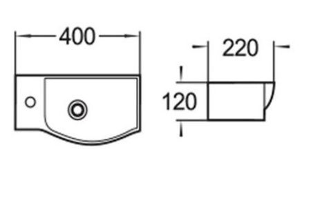 Раковина подвесная WeltWasser WW AISBACH 7940 GL-WT L глянцевая белая 400х220х120 мм