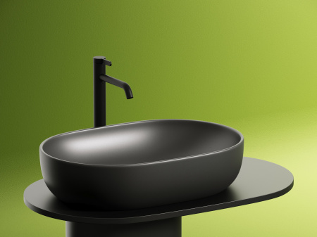 Умывальник чаша накладная овальная Ceramicanova Element 600*415*135мм, Темный антрацит матовый, CN6047MDH