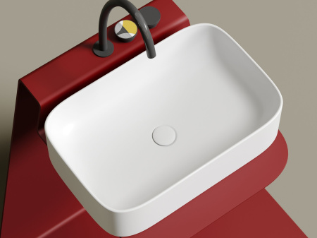 Умывальник чаша накладная прямоугольная Ceramicanova Element 605*380*150мм, белый матовый, CN6053MW