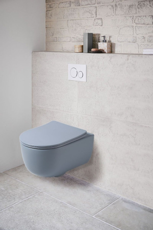 Унитаз подвесной Vincea Evo VT1-34SMO безободковый, цвет океан матовый, ультратонкое soft-close сиденье