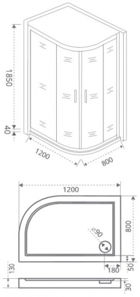 Душевой уголок Good Door INFINITY R-120-G-CH матовое стекло