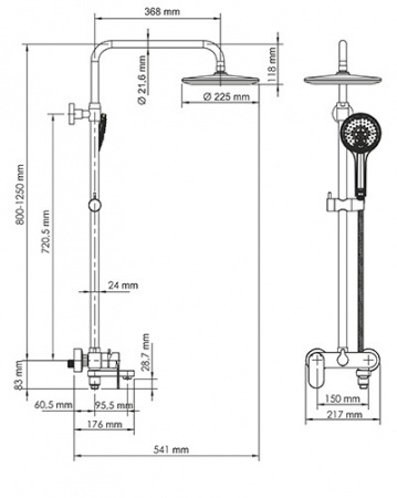 Душевой комплект со смесителем Wasserkraft A17401