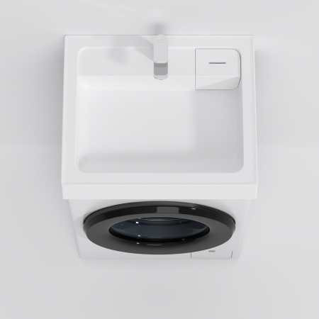 M85AWCC0602WG X-Joy, Раковина над стиральной машиной AM.PM, литьевой мрамор, 60 см, белый глянец