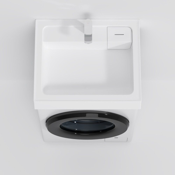 M85AWCC0602WG X-Joy, Раковина над стиральной машиной AM.PM, литьевой мрамор, 60 см, белый глянец