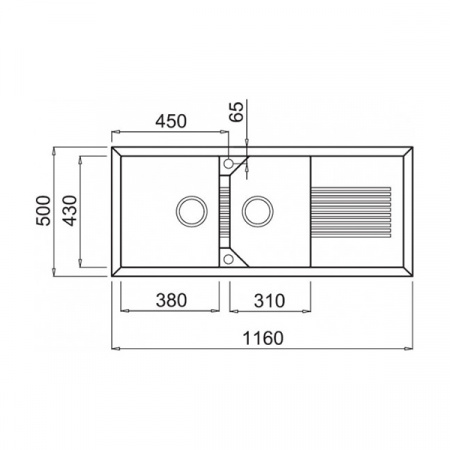 Кухонная мойка Elleci Tekno 500 G40 Nero LGT50040