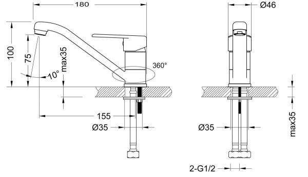 Смеситель Lemark Point LM0307C для раковины