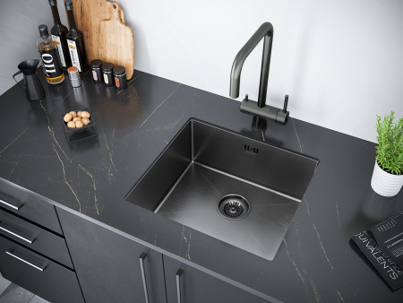 Мойка Paulmark GERBERG 48 UNI PM254844-GM 440х480х200 мм, нержавеющая сталь, вороненая сталь