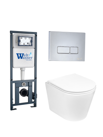 Комплект инсталляции с унитазом Weltwasser MARBERG 410 + SALZBACH 043 GL-WT + MAR 410 SE CR