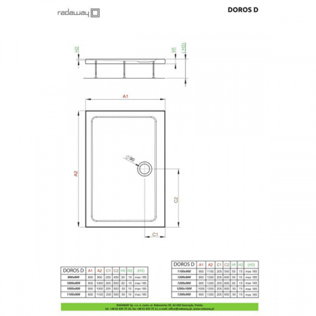 Душевой поддон Radaway Doros D 120x80 SDRD1280-01