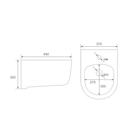 Биде подвесное Vincea Evo VB1-34S, цвет белый