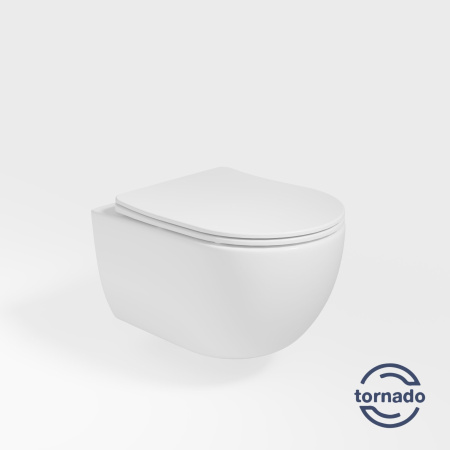 Унитаз подвесной Vincea Tornado Evo VT1-34ST, цвет белый, ультратонкое soft-close сиденье