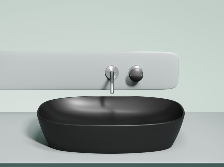 Умывальник чаша накладная овальная Ceramicanova Element 600*380*138мм, Черный матовый, CN6049MB