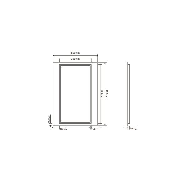 Зеркало Roxen Fiva 510155-50 50x70 с LED подсветкой