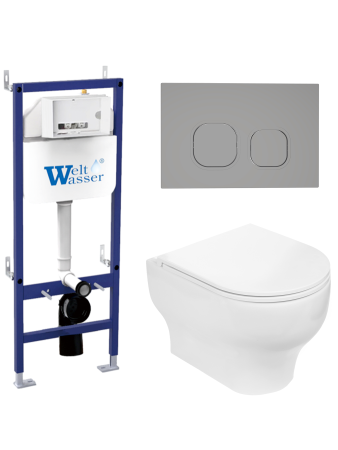 Комплект инсталляции с унитазом Weltwasser BAMBERG 460 + ERLENBACH 004 GL-WT + BAMBERG CR