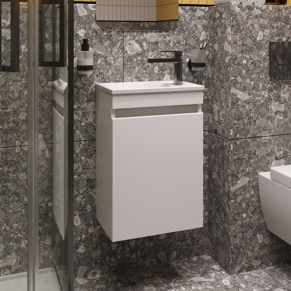 Тумба под умывальник Belux подвесная Чикаго 40 Белый глянцевый