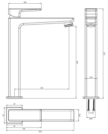 Смеситель для раковины OMNIRES Parma PM7412GR