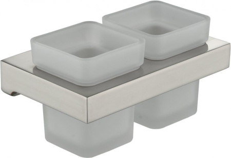 Настенный стакан двойной Grocenberg AC0022 (Никель)