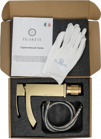 Cмеситель для раковины FILARETE Waterfall FL5010 (Матовое золото)