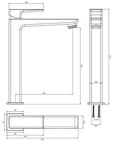 Смеситель для раковины OMNIRES Parma PM7412GR