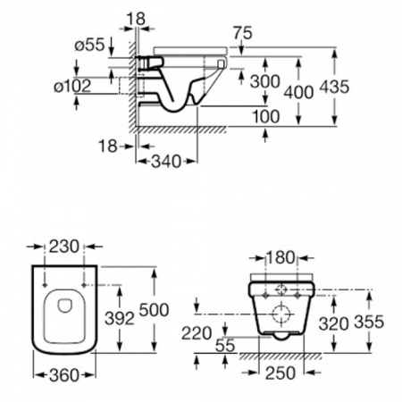 Унитаз подвесной Roca Dama-N Compact, A346788000