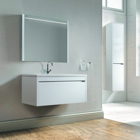 Тумба под умывальник Belux Мадрид 100-01 подвесная, белый глянцевый