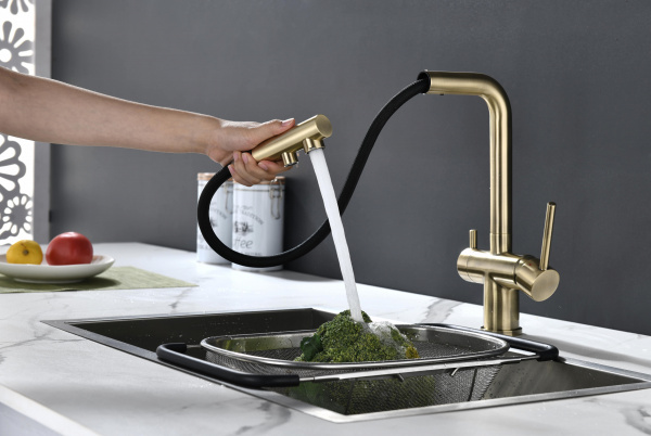 Смеситель для кухни Paulmark SERPENTINE Se213222-BR, бронза