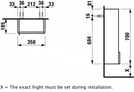 Шкаф подвесной Laufen Base 4026021102631 35x18.5x70