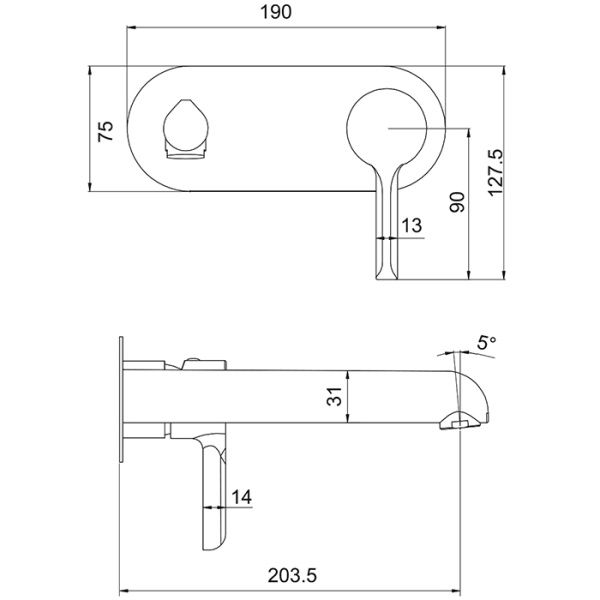 Настенный смеситель для раковины Gappo G03-6 G1003-26